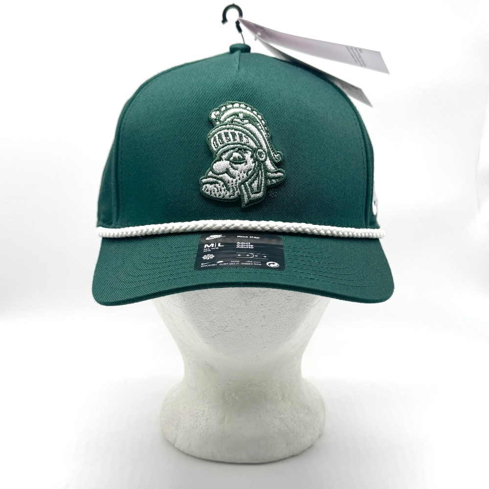 Nike Michigan State Spartans Snapback Rope Hat Gruff Sparty NWT MSU M/L Rise Cap